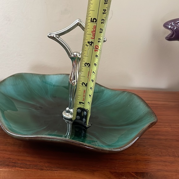 VINTAGE Blue Mountain Pottery serving dish with handle, teal, turquoise black - Picture 8 of 8